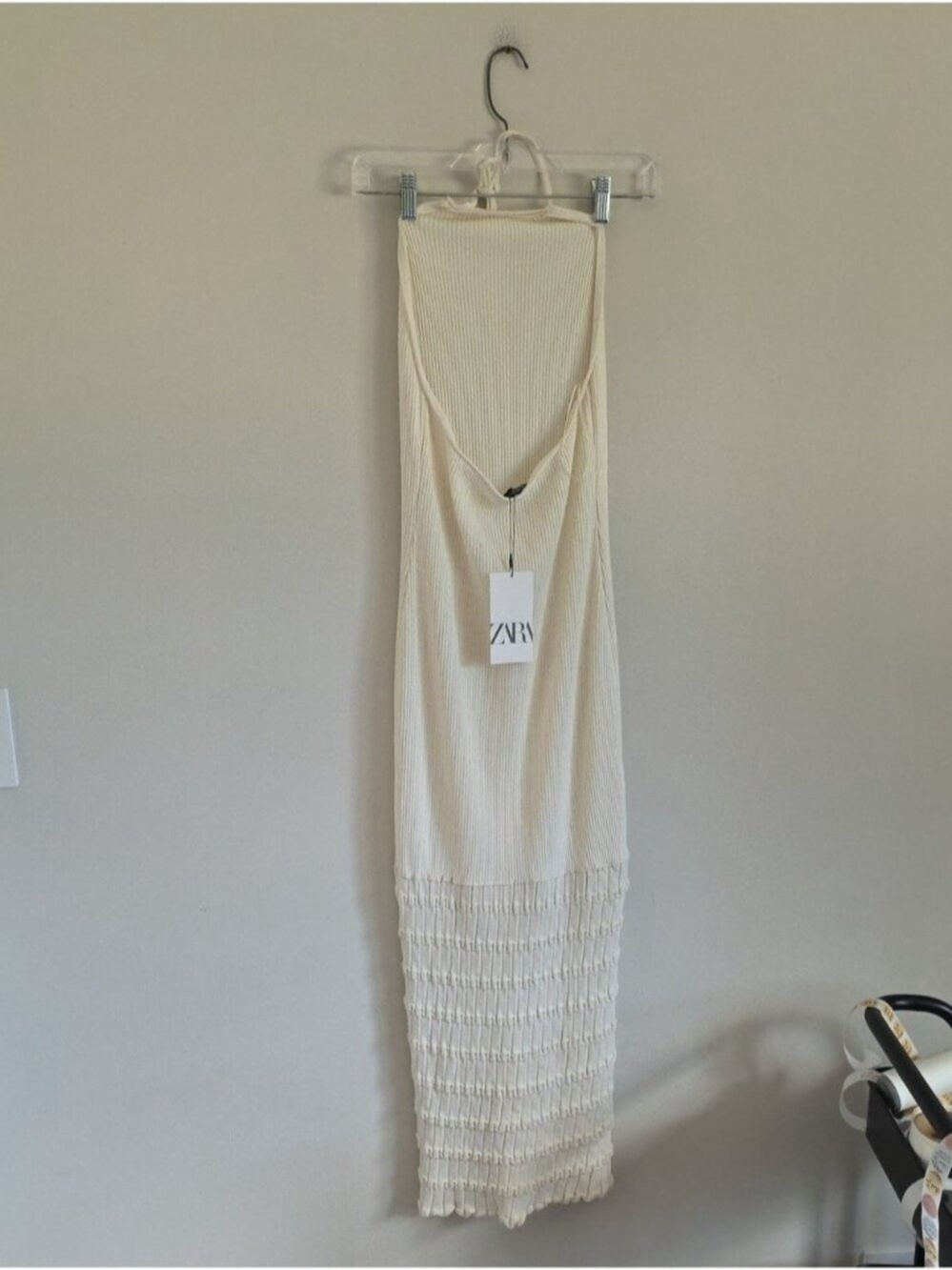 NWT ZARA | Cream Crochet Halter Dress sz M - Picture 5 of 9